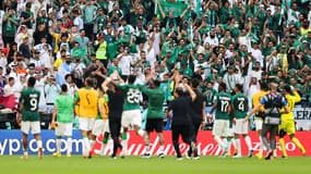 Les joueurs de l'Arabie saoudite après leur victoire contre l'Argentine à la Coupe du monde
