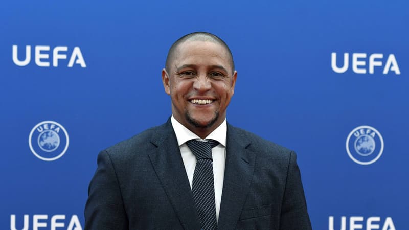 Roberto Carlos lors d'une cérémonie de l'UEFA, à Monaco le 30 août 2018