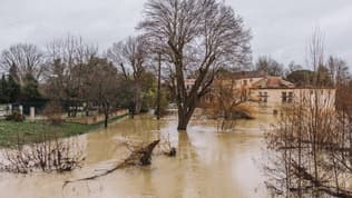 Layrac, dans le Lot-et-Garonne, sous les eaux, le 15 février 2026.