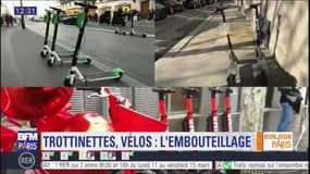 Trottinettes et vélos en libre-service: embouteillage dans les rues de Paris