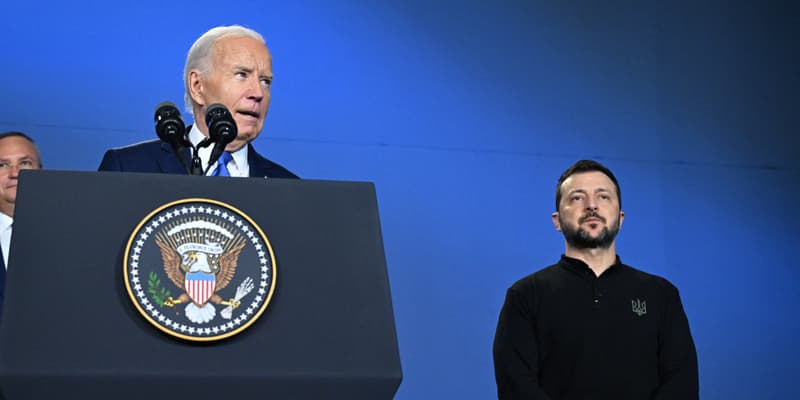 Joe Biden et Volodymyr Zelensky, le jeudi 11 juillet à Washington