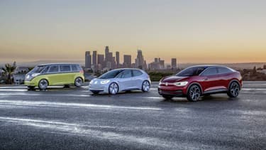 Les trois principaux concepts électriques présentés par Volkswagen ces dernières années, dont l'ID dévoilé à Paris en 2016.