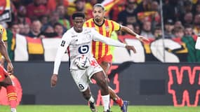 Jonathan David lors du derby du Nord entre Lens et Lille, 26 octobre 2024