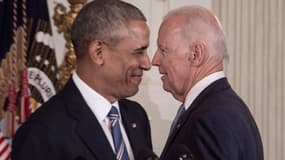 Barack Obama et Joe Biden en janvier 2017 à la Maison Blanche