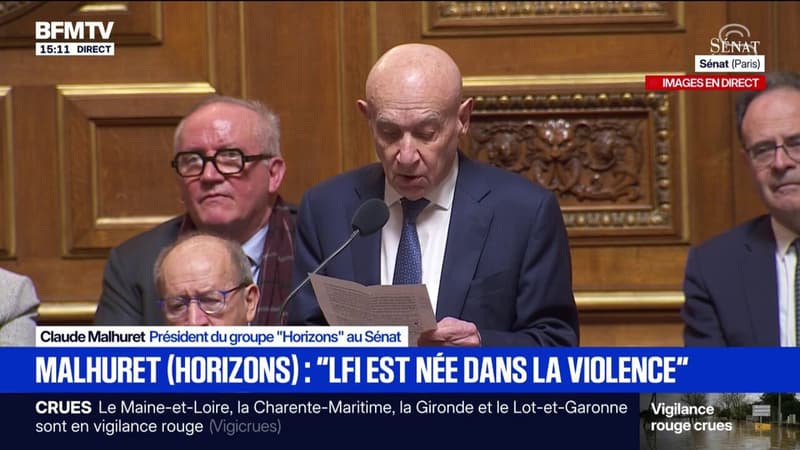 "Il est plus que temps que la gauche coupe le lien avec une secte extrémiste, violente, anti-républicaine, communautariste et antisémite" appelle Claude Malhuret, président du groupe Horizons au Sénat