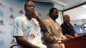 Djibril Cissé, Pape Diouf et José Anigo, à Marseille le 14 juillet 2006