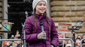 L'activiste suédoise Greta Thunberg, 16 ans, s'exprime lors d'une marche des jeunes pour le climat organisée à Hambourg, en Allemagne, le 1er mars 2019. (Photo d'illustration)