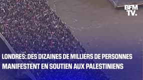 Londres: des dizaines de milliers de personnes ont manifesté ce samedi en soutien aux Palestiniens