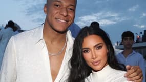 Kylian Mbappé et Kim Kardashian lors d'une soirée commune en juillet 2023