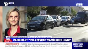 Carburant: Agnès Pannier-Runacher "salue" l'avancée chez TotalEnergies et attend "des mesures" de la part de la direction d'Esso-ExxonMobil