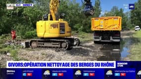 Givors : opération nettoyage des berges du Rhône