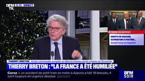 Taxes douanières: selon Thierry Breton, ancien commissaire européen, "tous les produits en supermarchés américains vont avoir une augmentation de 10%"