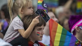 Lors de la Gay Pride de Los Angeles, en juin 2017. 