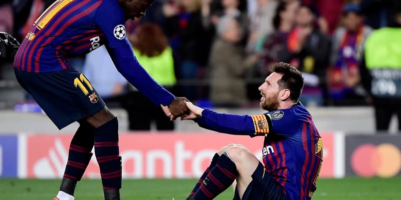 Ousmane Dembélé et Lionel Messi
