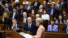 Ursula Von der Leyen, le 7 mars 2023 au Parlement canadien à Ottawa.