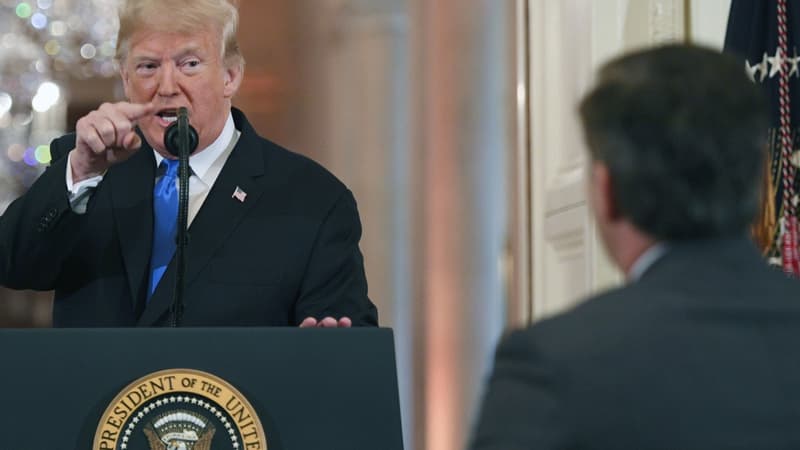 Donald Trump face à Jim Acosta, le 7 novembre 2018 - Jim Watson - AFP