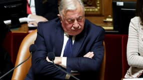 Le président du Sénat Gérard Larcher lors d'un débat au Sénat le 28 février 2024
