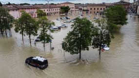 Des inondations à Lugo, en Emilie-Romagne (Italie) le 18 mai 2023.