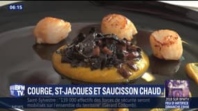 Courge, Saint-Jacques et saucisson chaud, un menu parfait pour la Saint-Sylvestre