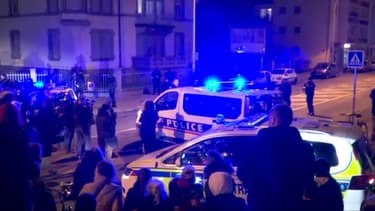 Le secteur quadrillé du quartier de Neudorf à Strasbourg, ce jeudi soir.
