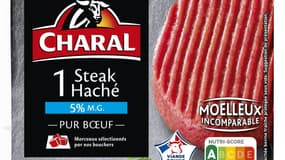 Steaks hachés frais 5% MG.
