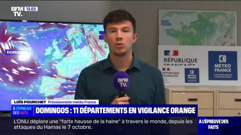 Tempête Domingos: 11 départements placés en vigilance orange