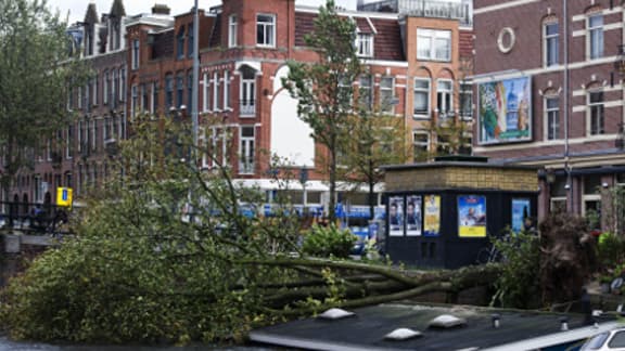 Au Danemark, comme ici aux Pays-Bas, la tempête a causé de nombreux dégâts.