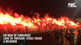 Serbie : Un mur de fumigènes lors de Partizan -Etoile Rouge à Belgrade