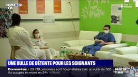 Coronavirus: un hôpital parisien a installé une bulle de détente pour les soignants