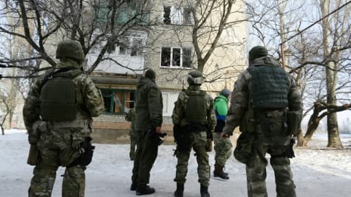 Des soldats ukrainiens postés dans le nord de Donetsk en Ukraine le 3 février 2017