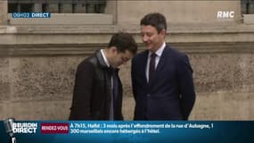 Ismaël Emelien, conseiller spécial d'Emmanuel Macron, (à gauche sur la photo) démissionne