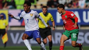 Coupe du monde U20 - France-Maroc, demi-finale - Lucas Michal et Yassine Khalifi, le 15 octobre 2025 à Valparaiso (Chili)