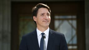 Le premier ministre du Canada Justin Trudeau lors du déclenchement de la campagne électorale le 15 août 2021, à Ottawa, Ontario, Canada

