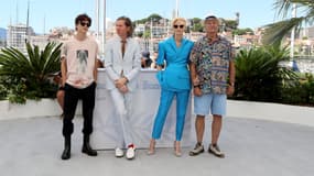 L'acteur Timothee Chalamet, le réalisateur Wes Anderson et les acteurs Tilda Swinton et  Bill Murray au festival de Cannes.