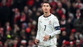 Cristiano Ronaldo lors du match Danemark-Portugal, à Copenhague le 20 mars 2025