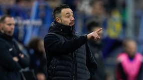 Roberto De Zerbi pendant un match de l'OM contre Bayeux, le 13 janvier 2026