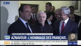 "La République aura à cœur de rendre hommage à un grand défenseur de la langue française", affirme François Hollande après le décès de Charles Aznavour