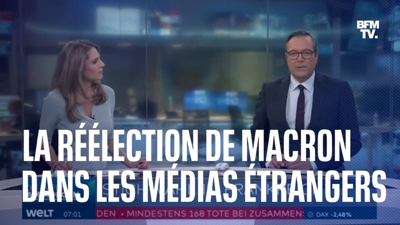 L'annonce de la réélection d'Emmanuel Macron par les médias des pays voisins