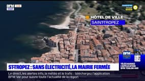 Saint-Tropez: la mairie, toujours privée d'électricité, est fermée