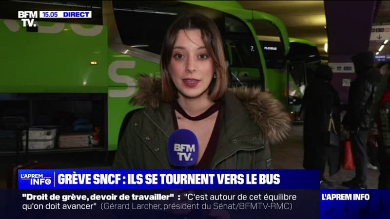 Grève SNCF: forte demande pour le bus à la gare routière de Bercy à Paris