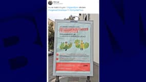 Des fausses affiches du Grand Lyon ont été collées jeudi à Lyon.