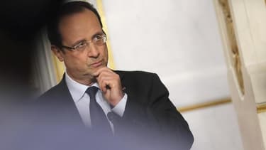 Entre espoirs déçus et crise profonde, les débuts du quinquennat de François Hollande ont vu le président socialiste affronter le mur des réalités d'un pays angoissé où les réformes engagées n'ont pas encore donné de résultats. /Photo prise le 1er mai 201