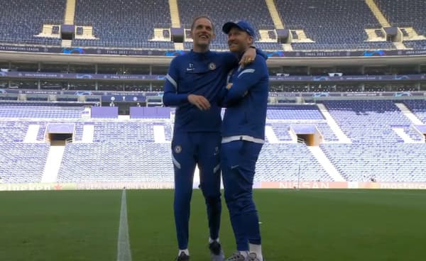 Tuchel à l'entraînement de Chelsea à Porto