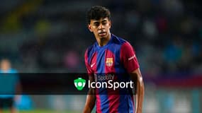 Lamine Yamal lors du match Barça-Las Palmas (1-0, Liga), le 30 mars 2024