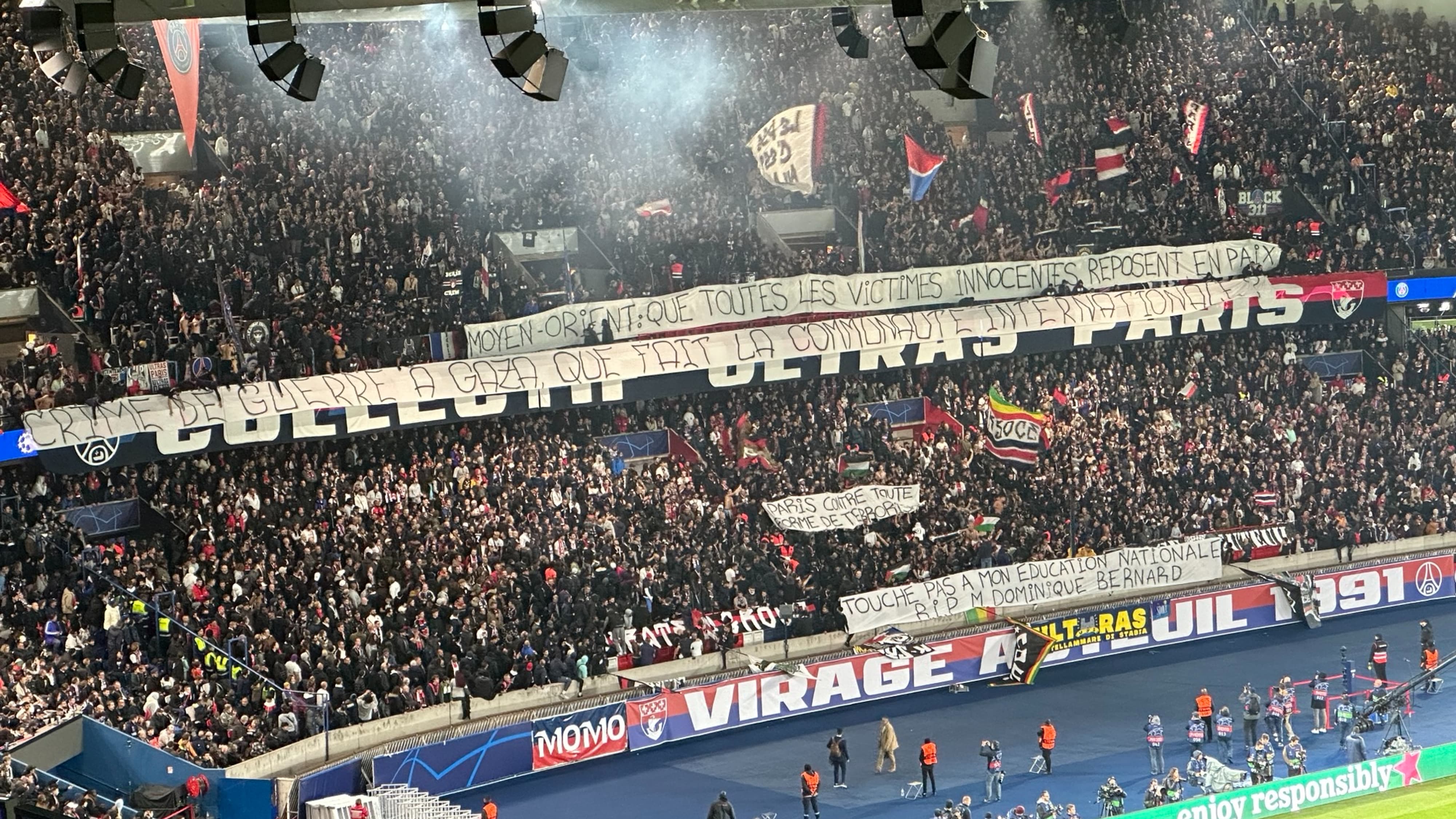 PSG-AC Milan: les ultras parisiens déploient plusieurs banderoles ...