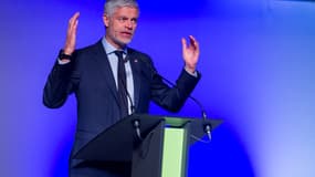 Le chef des députés LR Laurent Wauquiez à Épinal le 22 mars 2025 lors du campus des Jeunes LR à Épinal (Vosges)