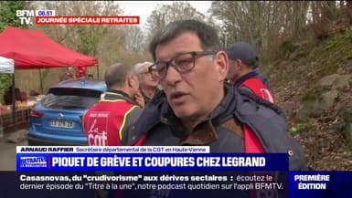 Réforme des retraites: courant coupé et piquet de grève chez Legrand à Limoges