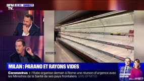 Milan: des rayons de supermarchés vides avec la paranoïa du coronavirus - 24/02