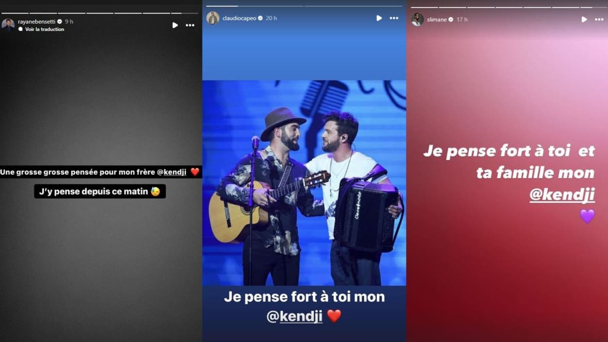 Les messages publiés le 22 avril 2024 sur Instagram par Rayane Bensetti, Claudio Capéo et Slimane. Les messages publiés le 22 avril 2024 sur Instagram par Rayane Bensetti, Claudio Capéo et Slimane.