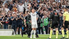 Toni Kroos pour sa dernière avec le Real Madrid à Bernabeu le 25 mai 2024